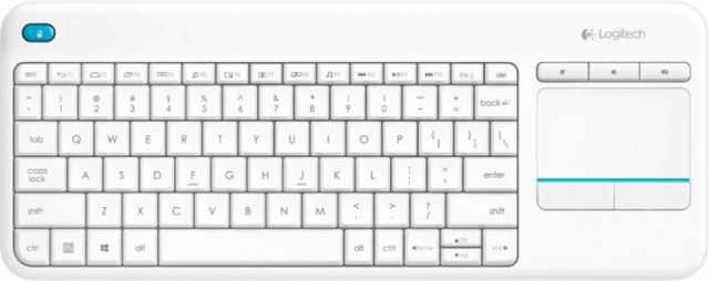 Клавиатура Logitech K400 PLUS US, Wireless, тъчпад, бяла 