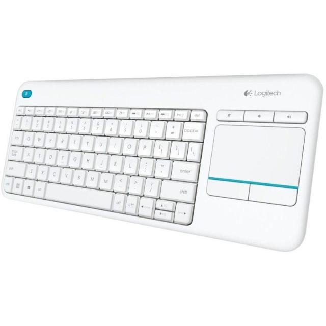 Клавиатура Logitech K400 PLUS US, Wireless, тъчпад, бяла 