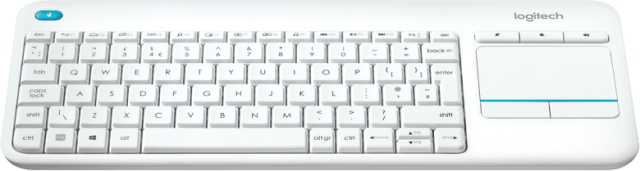 Клавиатура Logitech K400 PLUS US, Wireless, тъчпад, бяла 