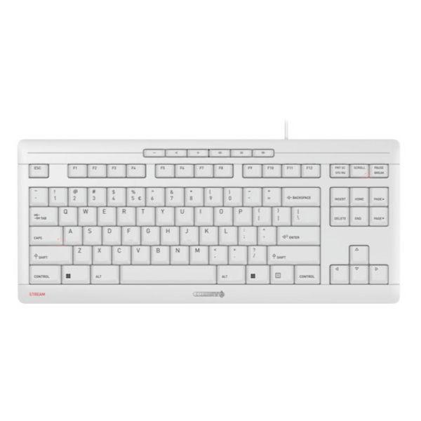 Клавиатура CHERRY STREAM, TKL, SX технология, Светло Сив