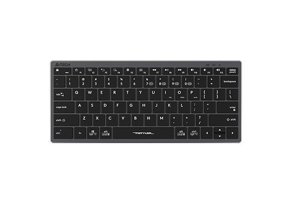 Клавиатура безжична A4TECH FBX51C FStyler, безжична, Bluetooth/Wireless, бутони с нисък профил, свързване едновременно с до 4 устройства, kирилизирана, Сивa
