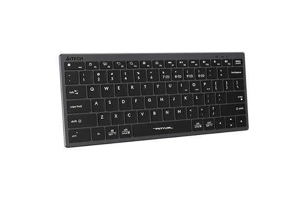 Клавиатура безжична A4TECH FBX51C FStyler, безжична, Bluetooth/Wireless, бутони с нисък профил, свързване едновременно с до 4 устройства, kирилизирана, Сивa