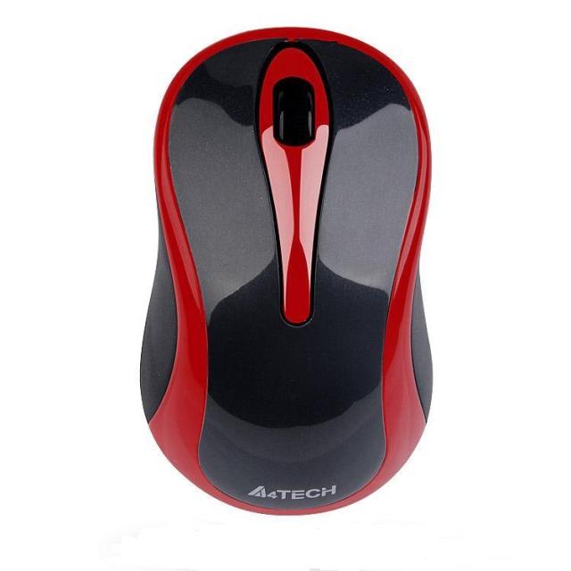 Мишка A4Tech G3-280N-2, V-Track PADLESS, безжична черно/червена