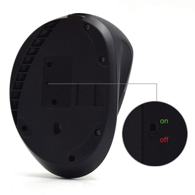 Мишка Ewent EW3158, оптична, безжична, вертикална, 800/1200/1600 dpi, 5 бутона, Черна