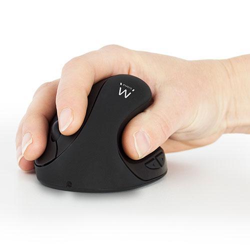 Mишка Ewent EW3150, oптична, безжична, вертикална, 1600 dpi, USB, Черна