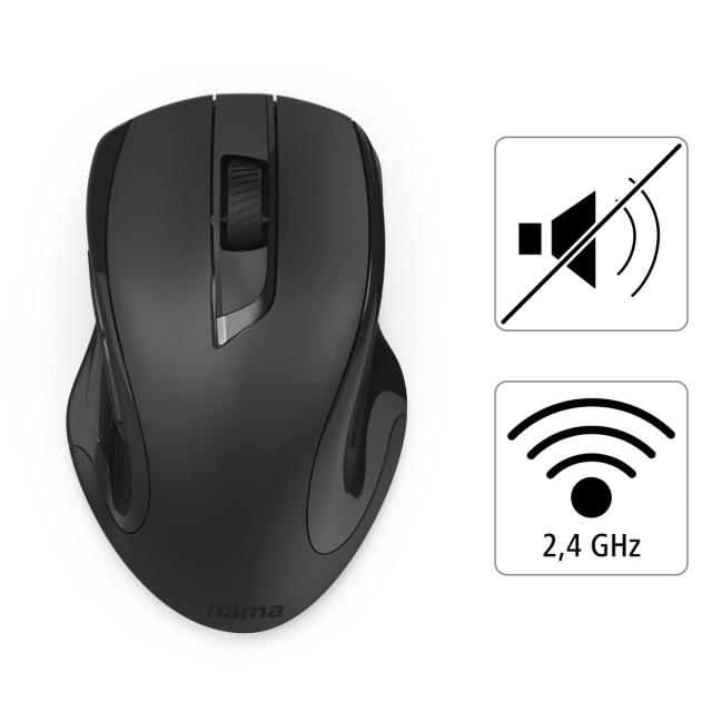 Мишка HAMA MW-800, Wireless, 600-3200 dpi, 7 бутона, Черен