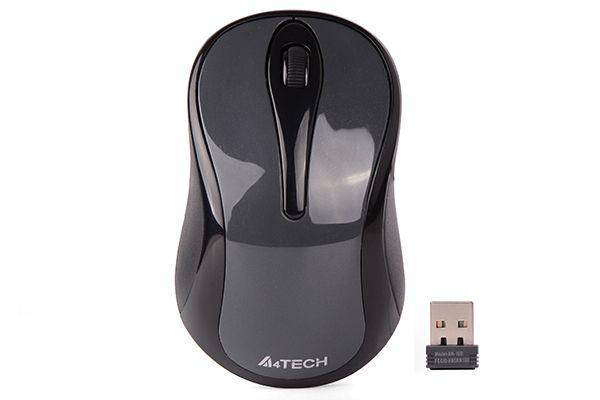 Мишка A4Tech G3-280NS, 2.4G Hz, Безшумна, Сив