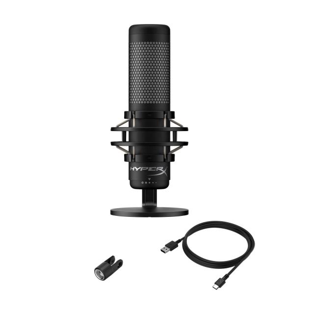 Настолен микрофон HyperX QuadCast S BK, USB, 3.5 mm