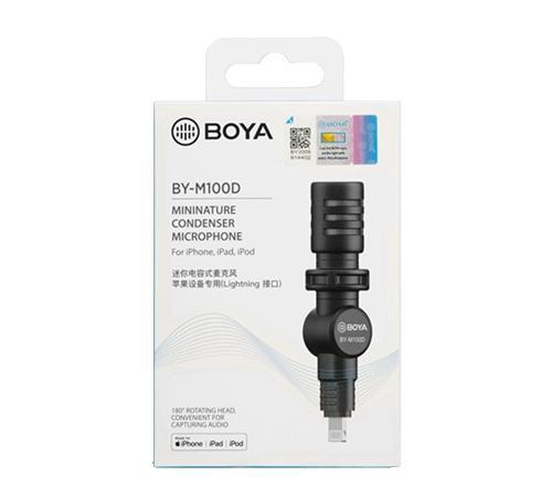 Микрофон BOYA BY-M100D компактен, Lightning, iOS