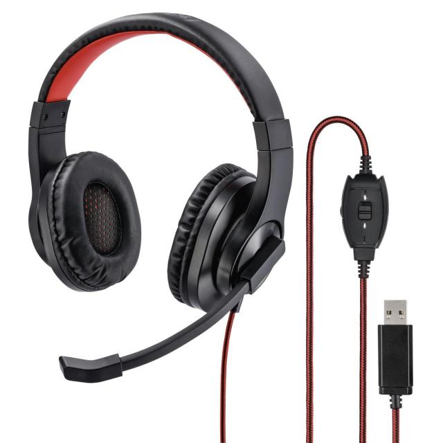 Слушалки HAMA HS-USB400, стерео, микрофон, USB, Черен