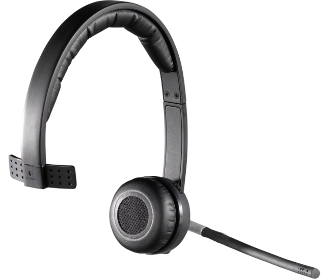 Слушалка Logitech H820е Моно, безжични, Wireless, Микрофон, USB, Черни