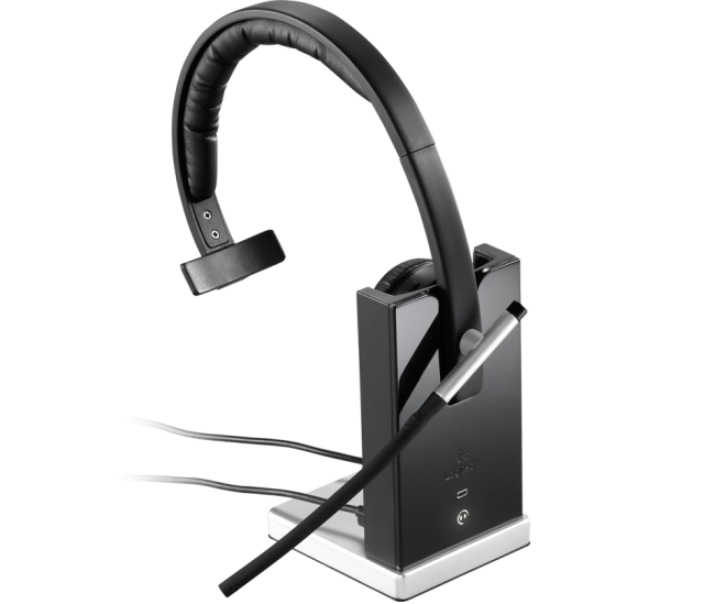 Слушалка Logitech H820е Моно, безжични, Wireless, Микрофон, USB, Черни