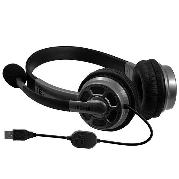 Слушалки MAXELL HS-HMIC, микрофон, USB, Черни