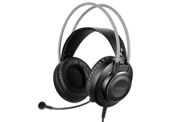 Слушалки A4TECH Fstyler FH200U, Стерео, микрофон, USB, Черен/Сив