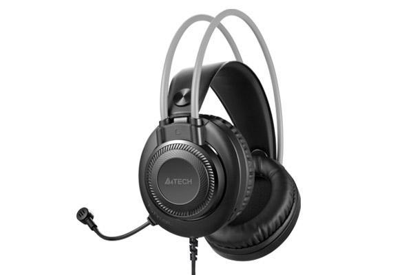 Слушалки A4TECH Fstyler FH200U, Стерео, микрофон, USB, Черен/Сив
