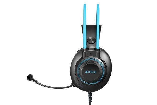 Слушалки A4TECH Fstyler FH200U, Стерео, USB, микрофон, Черен/Син