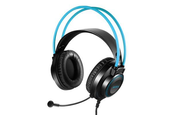 Слушалки A4TECH Fstyler FH200U, Стерео, USB, микрофон, Черен/Син