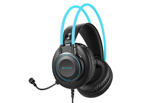 Слушалки A4TECH Fstyler FH200U, Стерео, USB, микрофон, Черен/Син