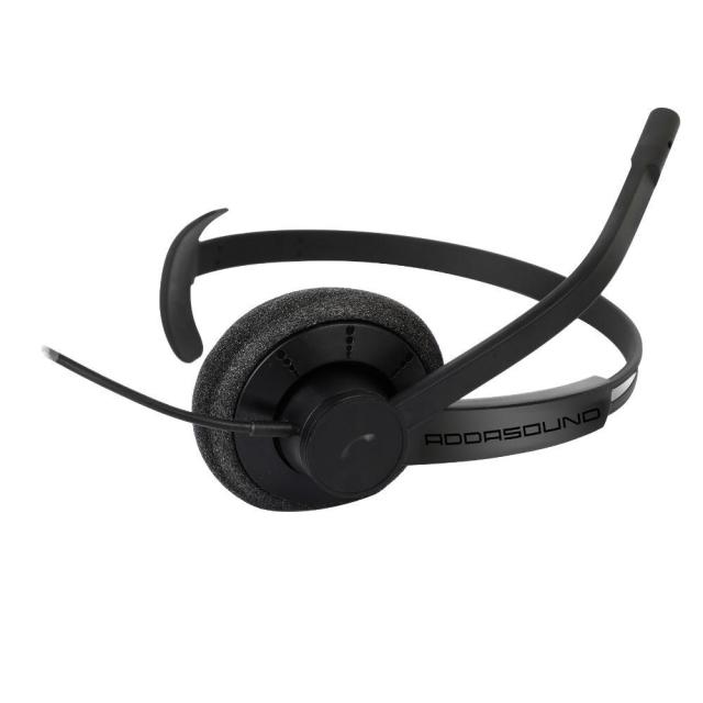 Слушалки Addasound EPIC 301 Mono, UC,USB, микрофон, Черни