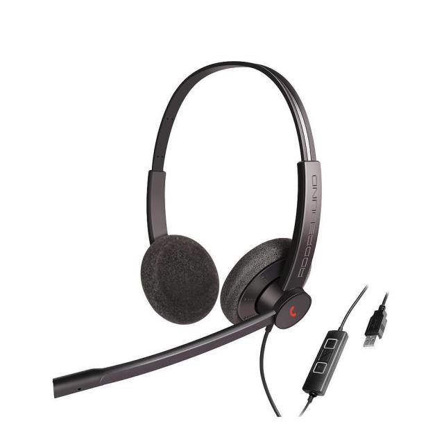 Слушалки Addasound EPIC 302 Duo, UC,USB, микрофон, Черни