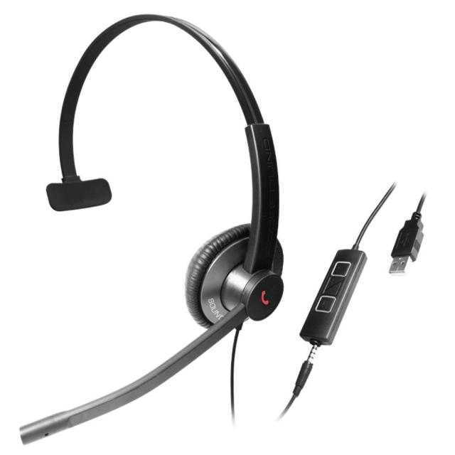 Слушалки Addasound EPIC 501 Mono, UC, USB, 3,5 мм жак, микрофон, Черни