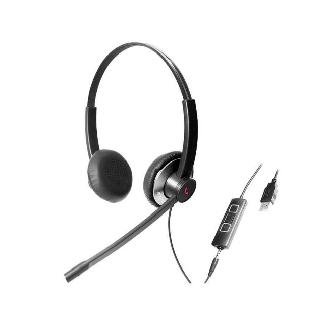 Слушалки с  Addasound EPIC 502 Duo, UC, черни, USB, 3,5 мм жак , микрофон, Черни