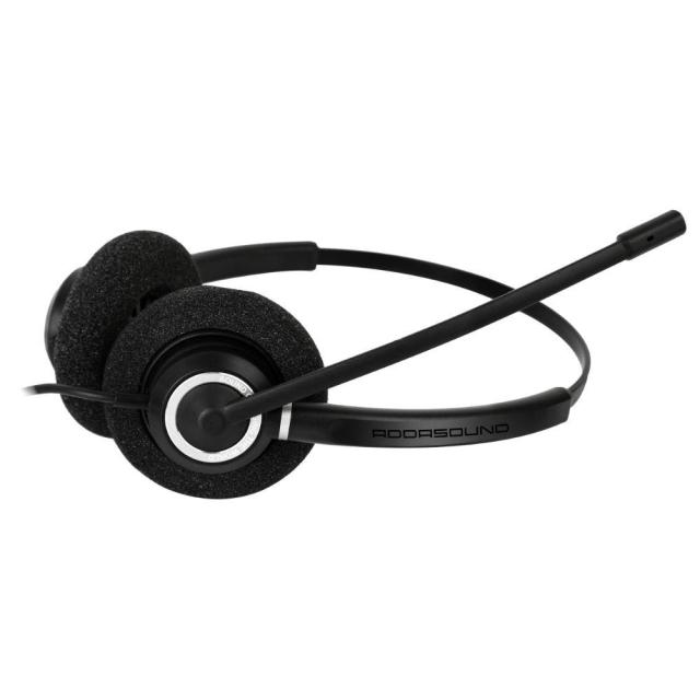 Слушалки Addasound Crystal 2732 Duo, UC,QD, микрофон, Черни