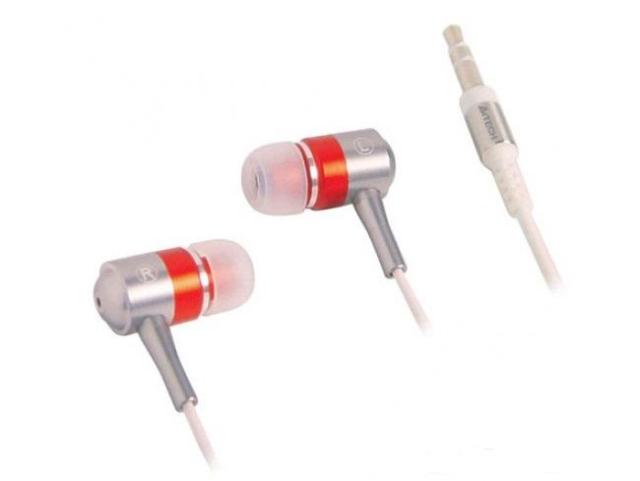 Слушалки А4tech MK650, In-Ear, Червен/Сив