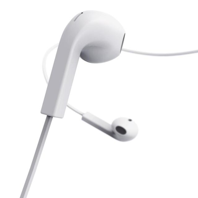 Слушалки Earbuds HAMA " Advance", Микрофон, Плосък кабел, Бял