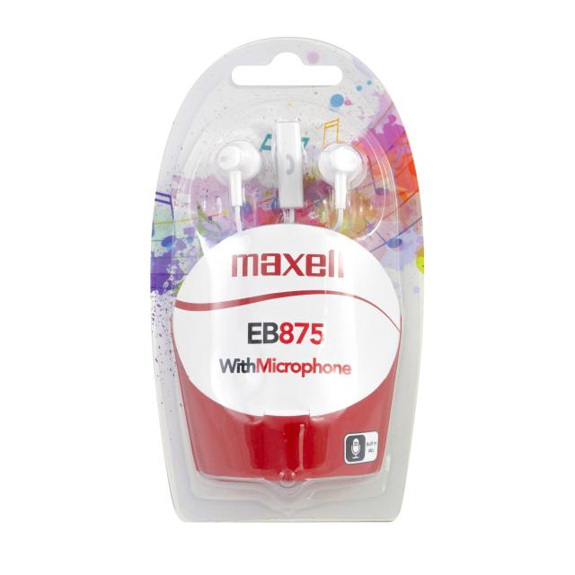 Слушалки MAXELL EB-875 Ear BUDS, микрофон, тапи "тапи", Бели