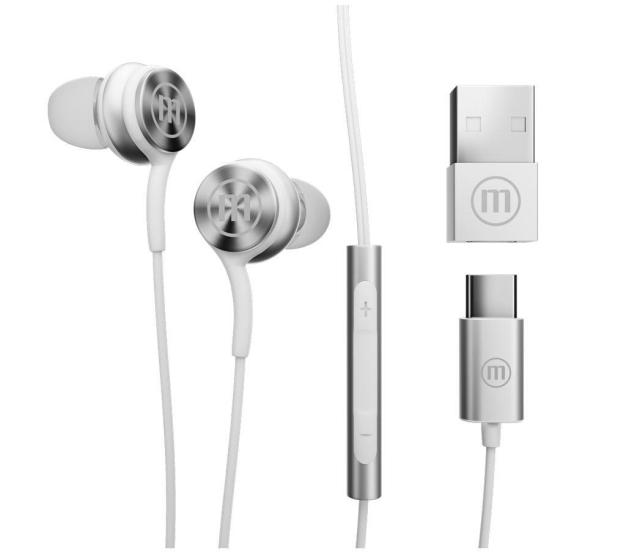 Слушалки MAXELL XC1, USB-C, микрофон, тапи "тапи", Бели