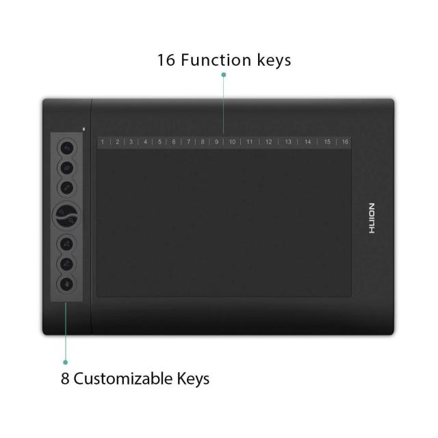 Графичен таблет HUION H610PRO V2,  USB, Черен