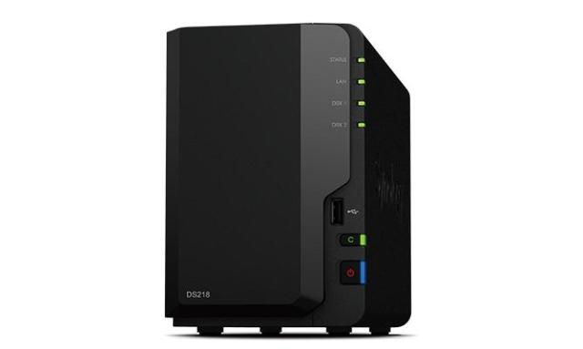 Мрежов сторидж Synology DS218, за 2 диска, до 24TB, CPU 1.4 GHz, 2 GB DDR4 RAM, Гигабит, USB 3.2