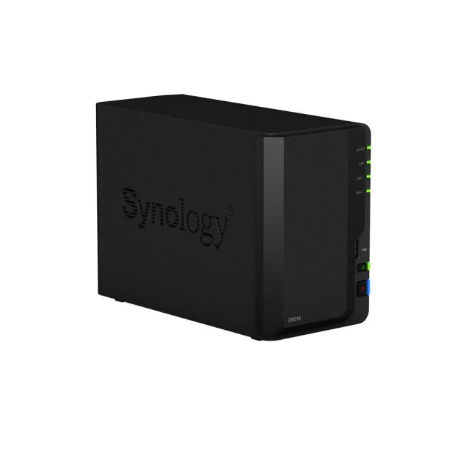 Мрежов сторидж Synology DS218, за 2 диска, до 24TB, CPU 1.4 GHz, 2 GB DDR4 RAM, Гигабит, USB 3.2