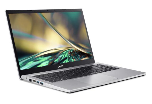 Лаптоп Acer Aspire 3, A315-59-37WG, Intel Core i3-1215U (up to 4.4 GHz, 10MB), 15.6" FHD (1920x1080) IPS SlimBezel LED, HD Cam, 8GB DDR4, 512GB SSD PCIe, INTEL UMA, 2x2 802.11ac, BT 5.0, Linux, Silver