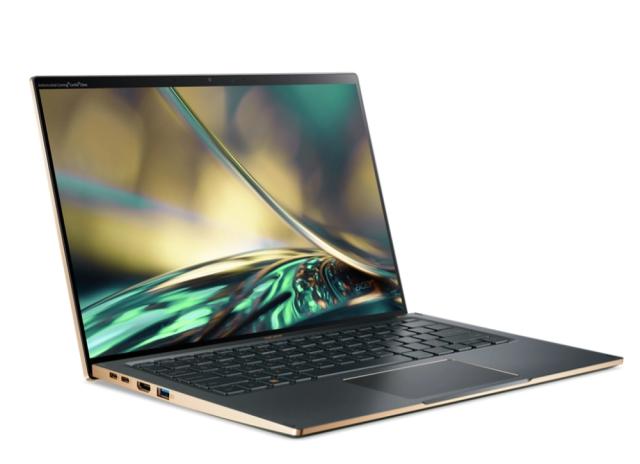 Лаптоп Acer Swift 5, SF514-56T-70F5, Core i7-1260P (up to 4.7GHz, 18MB), 14" 2.5K (2560 x 1440) IPS touch, 16GB LPDDR5, 1024GB PCIe SSD, Intel UMA, WIFI 6E BT 5.0 INTEL Killer CNVi, Backlit KB, FPR, Win 11 Home, Steam Blue