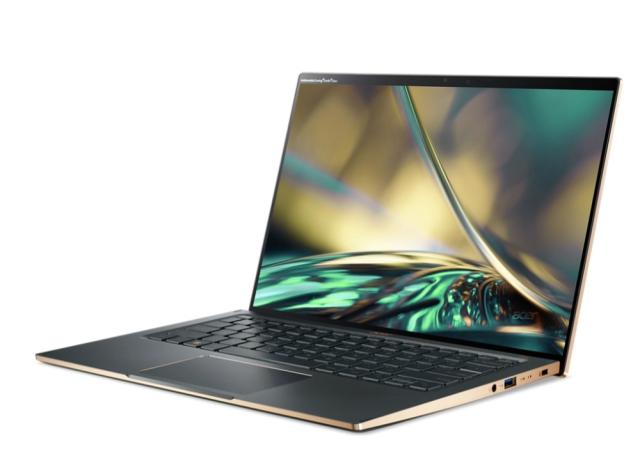 Лаптоп Acer Swift 5, SF514-56T-70F5, Core i7-1260P (up to 4.7GHz, 18MB), 14" 2.5K (2560 x 1440) IPS touch, 16GB LPDDR5, 1024GB PCIe SSD, Intel UMA, WIFI 6E BT 5.0 INTEL Killer CNVi, Backlit KB, FPR, Win 11 Home, Steam Blue