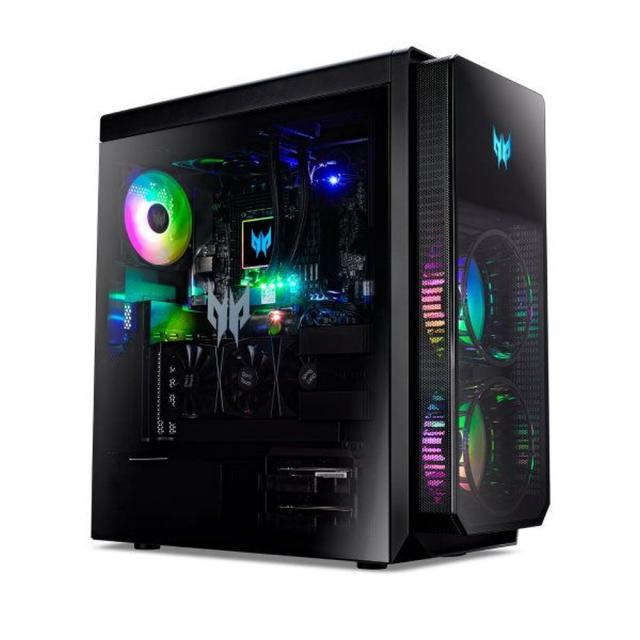 Настолен компютър Acer Predator PO7-640, Intel Core i7-12700K (2.70GHz up to 5.00GHz, 25MB), 2*8G DDR5 4800MHz DDR5,1024GB, GeForce RTX 3080 10GB GDDR6, 4*USB 2.0, 4*USB 3.2, 5*Audio jack, WIFI 6E, BT, 800W, Tempered Glass Side+Acer Nitro RG270bmiix,