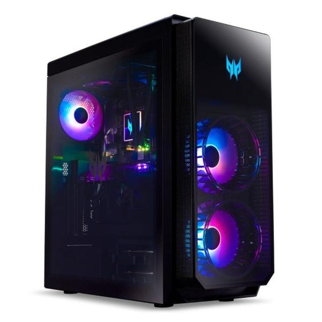 Настолен компютър Acer Predator PO7-640, Intel Core i7-12700K (2.70GHz up to 5.00GHz, 25MB), 2*8G DDR5 4800MHz DDR5,1024GB, GeForce RTX 3080 10GB GDDR6, 4*USB 2.0, 4*USB 3.2, 5*Audio jack, WIFI 6E, BT, 800W, Tempered Glass Side+Acer Nitro RG270bmiix,