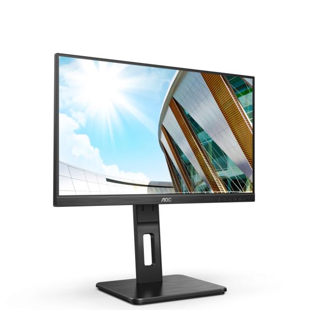 Монитор AOC 22P2DU, 21.5" IPS WLED, 1920x1080@75Hz, 4ms GtG, 250cd m/2, 1000:1, 50M:1 DCR, Adaptive Sync, FlickerFree, Low Blue Light, 2Wx2, Tilt, Height Adjust, Pivot, Swivel, D-SUB, DVI, HDMI, USB hub