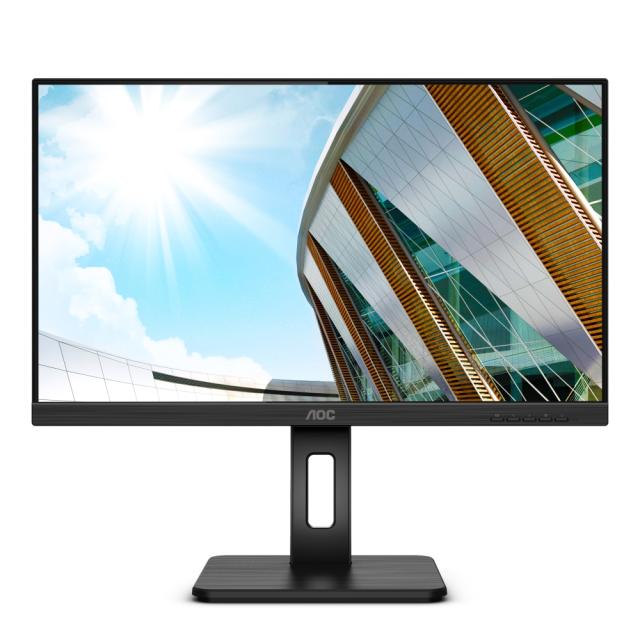 Монитор AOC 24P2C, 23.8"  IPS WLED, 1920x1080@75Hz, 4ms GtG, 250cd m/2, 1000:1, 50M:1 DCR, Adaptive Sync, FlickerFree, Low Blue Light, 2Wx2, Tilt, Height Adjust, Pivot, Swivel, HDMI, DP, USB hub