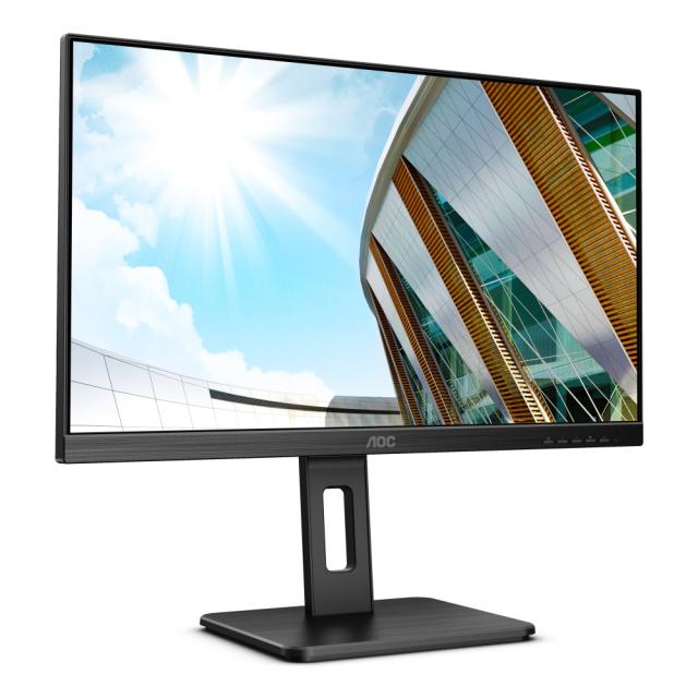 Монитор AOC 24P2C, 23.8"  IPS WLED, 1920x1080@75Hz, 4ms GtG, 250cd m/2, 1000:1, 50M:1 DCR, Adaptive Sync, FlickerFree, Low Blue Light, 2Wx2, Tilt, Height Adjust, Pivot, Swivel, HDMI, DP, USB hub