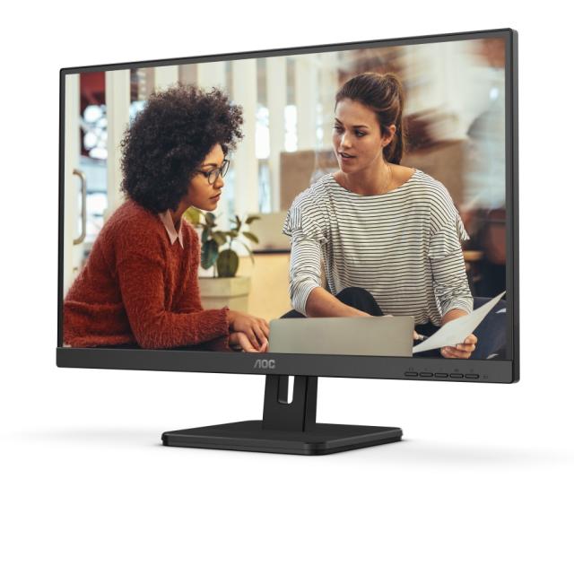 Монитор AOC 24E3UM 23.8" VA WLED, 1920x1080@75Hz, 4ms,  300cd m/2, 3000:1, AdaptiveSync, FlickerFree, Low Blue Light, 2Wx2, Tilt, D-SUB, HDMI, DP, USB hub