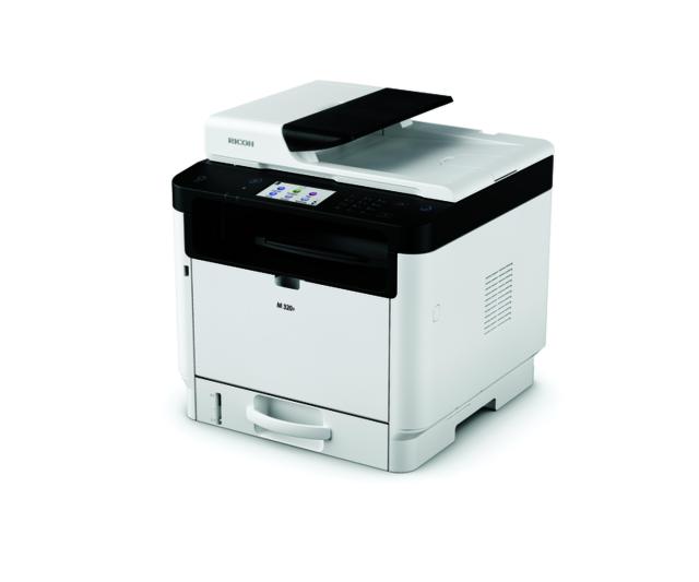 Мултифункционално лазерно устройство Ricoh M 320F, монохромен, принтер/копир/скенер/факс, 1200 x 1200 dpi, 32 стр./мин, LAN, Wi-Fi, USB, A4