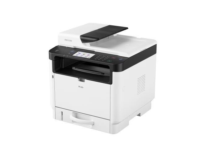 Мултифункционално лазерно устройство Ricoh M 320F, монохромен, принтер/копир/скенер/факс, 1200 x 1200 dpi, 32 стр./мин, LAN, Wi-Fi, USB, A4