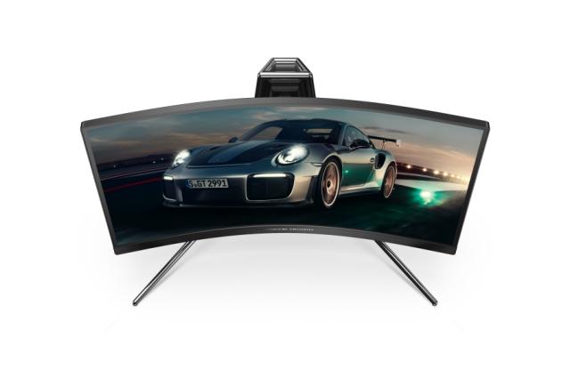 Монитор AOC PD27, 27" VA WLED, Curved 1000R, 2560x1440@240Hz, 1ms GtG, 0.5ms MPRT, 550cd m/2, 2500:1, DCR 80M:1, AdaptiveSync, FlickerFree, Low Blue Light, 5Wx2, Tilt, Height Adjust, Swivel, 2xHDMI, 2xDP, USB hub
