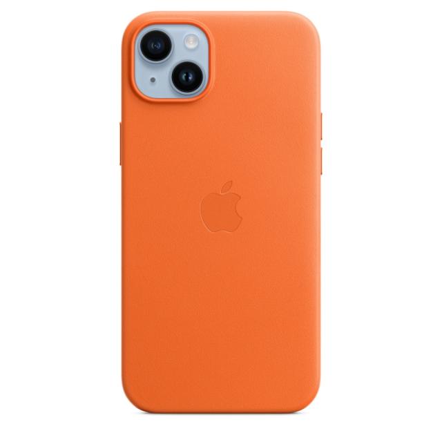 Калъф Apple iPhone 14 Plus Leather Case with MagSafe - Orange