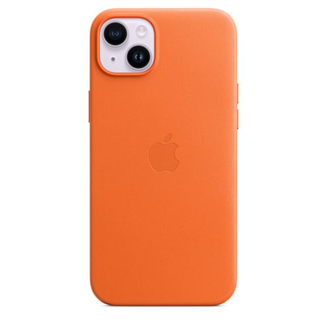 Калъф Apple iPhone 14 Plus Leather Case with MagSafe - Orange