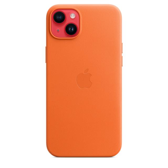 Калъф Apple iPhone 14 Plus Leather Case with MagSafe - Orange