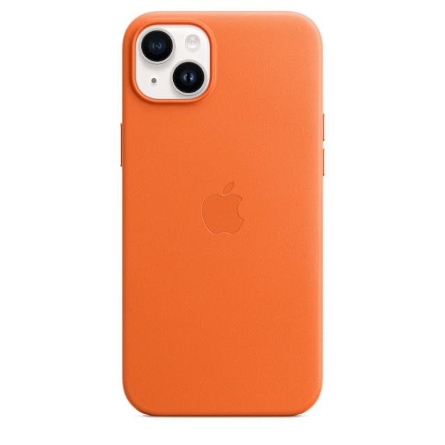 Калъф Apple iPhone 14 Plus Leather Case with MagSafe - Orange